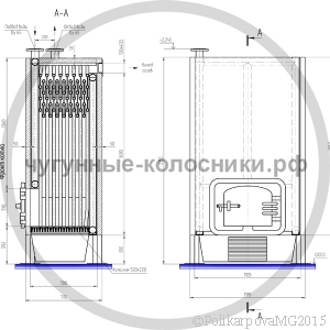Чертеж колосникового котла КВр-0,15